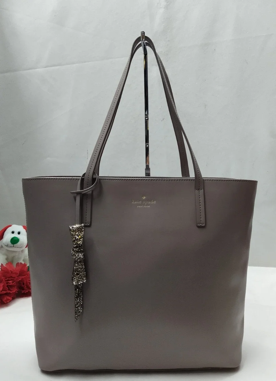 Kate Spade New York Taupe Brown Leather Double Handles Tote Bag